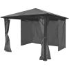 Gazebo with Curtain Anthracite Aluminum 118.1" x 118.1" - Anthracite