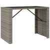 Bar Table with Glass Top Gray 57.1"x31.5"x43.3" Poly Rattan - Gray