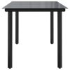 Patio Dining Table Black 63"x31.5"x29.1" Steel and Tempered Glass - Black