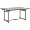 Patio Dining Table (59.1"-78.7")x39.4"x29.5" Solid Acacia Wood - Grey