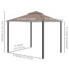 10ft x 10ft Outdoor Patio Gazebo Canopy Tent Coffee-AS - as picture