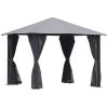 10ft x 10ft Patio Gazebo-Black-AS - as picture