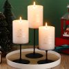 3Pcs Metal Candle Holders Iron Pillar Candle Plate Candle Stand Candlestick Table Centerpieces Wedding Party Festival Home Decor - A-black - CN