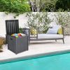 Free shipping 51gal 195L Outdoor Garden Plastic Storage Deck Box Chest Tools Cushions Toys Lockable Seat Waterproof  YJ - grey