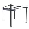 10x10 Ft Outdoor Patio Retractable Metal Pergola With Canopy Sunshelter Pergola for Gardens,Terraces,Backyard, Gray - as Pic