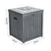 Free shipping 51gal 195L Outdoor Garden Plastic Storage Deck Box Chest Tools Cushions Toys Lockable Seat Waterproof  YJ - grey