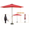 Rectangular Patio Umbrella 6.5 ft. x 10 ft. with Tilt, Crank and 6 Sturdy Ribs for Deck, Lawn, Pool in RED - as Pic