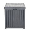 Free shipping 51gal 195L Outdoor Garden Plastic Storage Deck Box Chest Tools Cushions Toys Lockable Seat Waterproof  YJ - grey