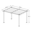 10x10 Ft Outdoor Patio Retractable Metal Pergola With Canopy Sunshelter Pergola for Gardens,Terraces,Backyard, Gray - as Pic