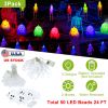 3Pcs Halloween Light Decorations Total 50 LEDs 24ft Halloween String Lights Colorful 3D Skeleton Ghost String Lights Gauze Skull String Lights Spooky