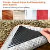 8Pcs Area Rug Gripper Pad Non Slip Anti Curling Carpet Mat Gripper Self- Adhesive Reusable Washable Renewable Hard Wood Floor Safe