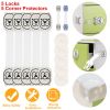 5Pcs Kids Safety Locks w/ 5 Furniture Corner Protectors Drawer Cabinet Strap Locks Baby-Proof Adhesive Fridge Latches Locks