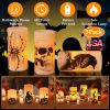 3 Pack Halloween Flameless Candle Lamp with Timer Setting Battery Operated Warm Orange Light Candles for Halloween Party Decoration Spider Crow Skull