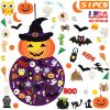 2.8FT Halloween Felt Pumpkin Witch 51Pcs Felt Pumpkin Witch Hanging Decor Ornaments Kits Halloween Gift for Toddlers