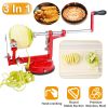 3In 1 Apple Peeler Manual Rotation Potato Fruit Core Slicer Kitchen Hand Cracking Corer w/ Zinc Alloy Peeler Suction Base