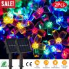 2Pcs Solar Powered String Lights 50LED Beads Fairy Sakura Flower Blossom Lights IP65 Waterproof Colorful Decorative Party Christmas Tree Lamps w/ 8 Li