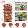 5 Tier Vertical Stackable Planter Garden Tower Stackable Planter Outdoor Gardening Pots for Strawberries Flowers Herbs Vegetables