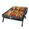 Portable Charcoal Grill Two Side Small BBQ Grill Folding Outdoor Stove Barbecue Smoker with 1Pc Grill Pan 2Pcs Grill Mesh