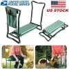 Foldable Garden Kneeler Seat w/ Kneeling Soft Cushion Pad Tools Pouch Portable Gardener Kneeling Bench Stool