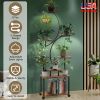 8 Tiered Plant Stand Indoor With Grow Lights S-shaped Lighted Plant Shelf 61.42in Plant Tower with 4 Lockable Wheels for Living Room Patio