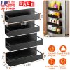 4Pcs Spice Rack Strong Magnetic Seasoning Storage Shelf with 8 Removable Hooks for Refrigerator Microwave Spice Storage Holder