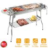 Foldable BBQ Grill Portable Charcoal Barbeque Grill Stainless Steel BBQ Grill For Picnic Camping Backyard Cooking