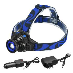 25000 LM Headlamp LED Tactical Headlight Zoomable Flashlight Torch w/Charges Camping