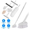 8 in 1 Tub And Tile Scrubber Cleaning Brush With 42.91in Long Handle Length Adjustable Rod Shower Cleaning Brush With Sponge Hard Bristles Gap Brush W