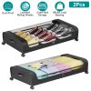 2Packs Under Bed Storage Containers Rolling Clothing Organizer 42L/11Gal Under Bed Drawers with Clear Lid 360° Lockable Rolling Wheels Strap Handles