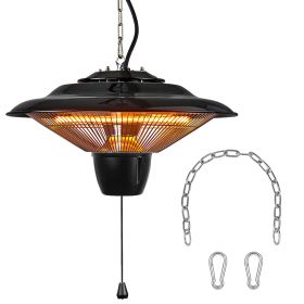 1500W Outdoor Hanging Patio Heater Ultra-Quiet Electric Heating Lamp IP23 Waterproof 2 Heating Levels Overheating Protection Ceiling Mounted Outdoor H