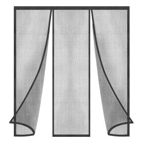 2Pcs 72 x 80in Magnetic Screen Door Double Door Screen Curtain Self Sealing Screen Door Mesh for Sliding Door Patio Door French Door