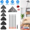 21.85″To 82.68″Length Adjustable Triangle Cleaning Mop Wall Cleaner Mop with Long Handle Window Baseboard Floor Ceiling Mop with 6 Replacement Pads