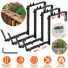 4Pcs Adjustable Planter Box Brackets Flower Box Holders Window Boxes Planters Hooks No Drill Railing Planter Mounts for Windowsills Garden Fences Balc