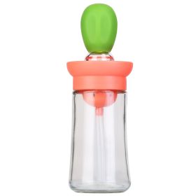 Oil Dispenser Bottle 2 In 1 Cooking Glass Olive Oil Dispenser Silicone Dropper with Silicone Brush Dropper Measuring Container for Kitchen Baking BBQ (Option: Green  GPCT3796)