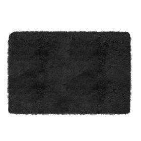 Fluffy Bedroom Rug 4’ x 2.6’ Anti-Skid Shaggy Area Rug Decorative Floor Carpet Mat for Nursery Bedroom Living Room (Option: Black  GPCT2009)