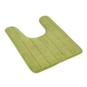 U Shaped Bathroom Rugs Contour Non-slip Toilet Mat Absorbent Cozy Velvet Floor Mat 23.62 x 19.69in (Option: Green  GPCT2353)