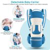 Multifunctional Baby Carrier With Hip Seat Head Hood Front Back Side Carrying All Position Ergonomic Adjustable Infant Carrier For 0-4 Years Old Newbo