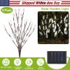 3 PCS 60 LED Solar Garden Lights Tree Branch Leaf Shape Lamp IP65 Waterproof Solar Garden Decorative Lights for Outdoor Garden Lawn Patio Decking