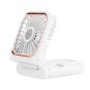 5 In 1 Folding Mini Fan Hands-free Rechargeable Neck Fan Handheld Fan with 3 Speeds Power Bank Phone Holder Neck Strap for Home Office Travel Dormitor