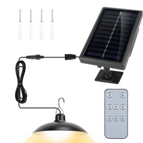 Solar Shed Lights Dimmable Timing Auto Off Sensor Hanging Lamp IP65 Waterproof Remote Control Pendant Light For Garden Patio Balcony with 9.84FT Wire (Option: Single_Warm))