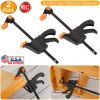 2Pcs Wood Working Bar F Clamp Grip Quick Grip Ratchet Release Squeeze Clamps For Carpentry DIY Woodwork