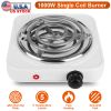 1000W Electric Single Burner Portable Coil Heating Hot Plate Stove Countertop RV Hotplate with Non Slip Rubber Feet 5 Temperature Adjustments