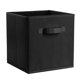 iMounTEK 4 Pack Foldable Storage Cube Bins Cloths Closet Space Organizer Basket Shelves Box for Clothes Toys Books Cabinet (Option: Black  GPCT1426)