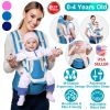 Multifunctional Baby Carrier With Hip Seat Head Hood Front Back Side Carrying All Position Ergonomic Adjustable Infant Carrier For 0-4 Years Old Newbo