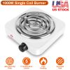 1000W Electric Single Burner Portable Coil Heating Hot Plate Stove Countertop RV Hotplate with Non Slip Rubber Feet 5 Temperature Adjustments