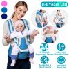 Multifunctional Baby Carrier With Hip Seat Head Hood Front Back Side Carrying All Position Ergonomic Adjustable Infant Carrier For 0-4 Years Old Newbo