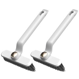 2 Pack Multi-Function Rotating Crevice Cleaning Brush Stiff Bristle Brush Gap Cleaner with 2-In-1 Clip and Spade for Tight Spaces Bathroom Kitchen (Option: White  GPCT4837)