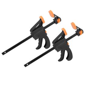 2Pcs Wood Working Bar F Clamp Grip Quick Grip Ratchet Release Squeeze Clamps For Carpentry DIY Woodwork (Option: 8in)