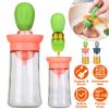 Oil Dispenser Bottle 2 In 1 Cooking Glass Olive Oil Dispenser Silicone Dropper with Silicone Brush Dropper Measuring Container for Kitchen Baking BBQ