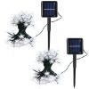 2Pcs Solar Powered String Lights 39.3FT 100LED Beads Fairy Star Lights IP65 Waterproof Decorative Garden Party Christmas Tree Stake Lamps w/ 8 Lightin